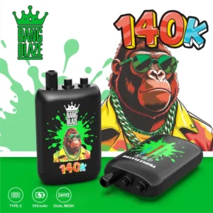 Bang Blaze 140K Puffs Vape – 3 Smaki w 1, Dual Mesh Coil, USB-C e-papieros jednorazowy, 14000 zaciągnięć, 3 smaki w 1, podwójna cewka mesh, ładowanie USB-C, Bang Blaze